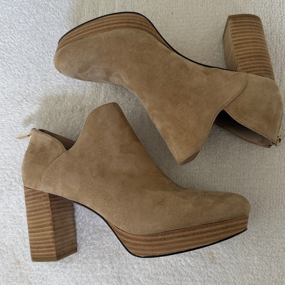 Tan Suede Ankle Boots - Picture 4 of 8